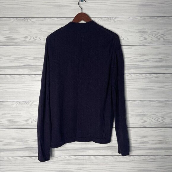 Marco Fiori 100% Merino Wool Dark Purple Pullover Quarter Zip Sweater Men Medium - Picture 6 of 7